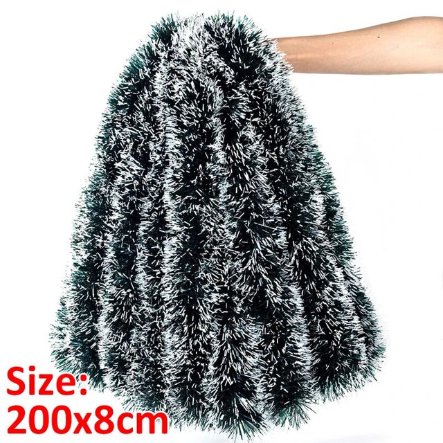 Cintas de oropel de Navidad, cinta de caña verde, guirnalda colgante para árbol de Navidad, adornos de corona, decoración del hogar para fiesta, 2M