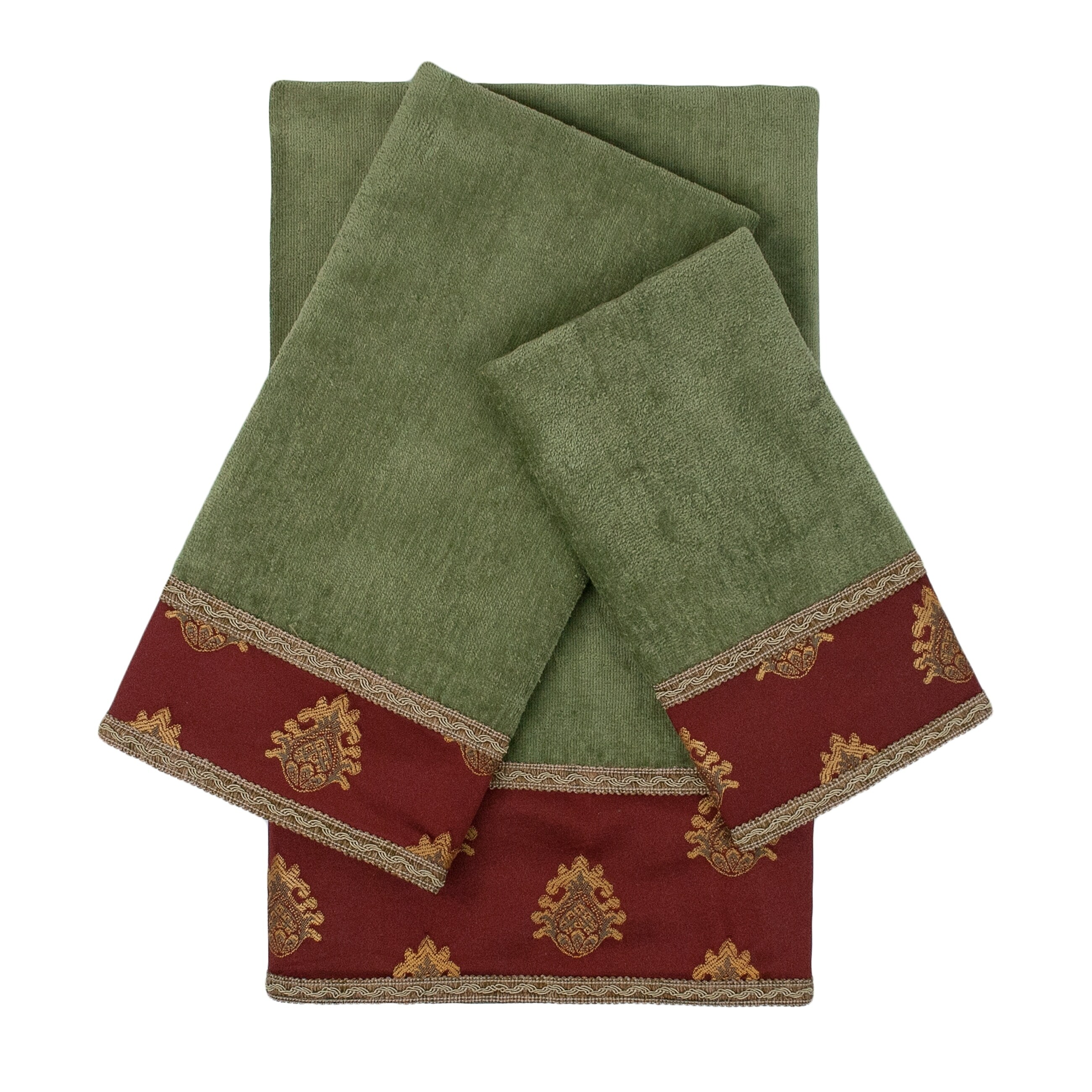 Sherry Kline Melbourne Sage 3piece Embellished Towel Set 13 x 18 x 0