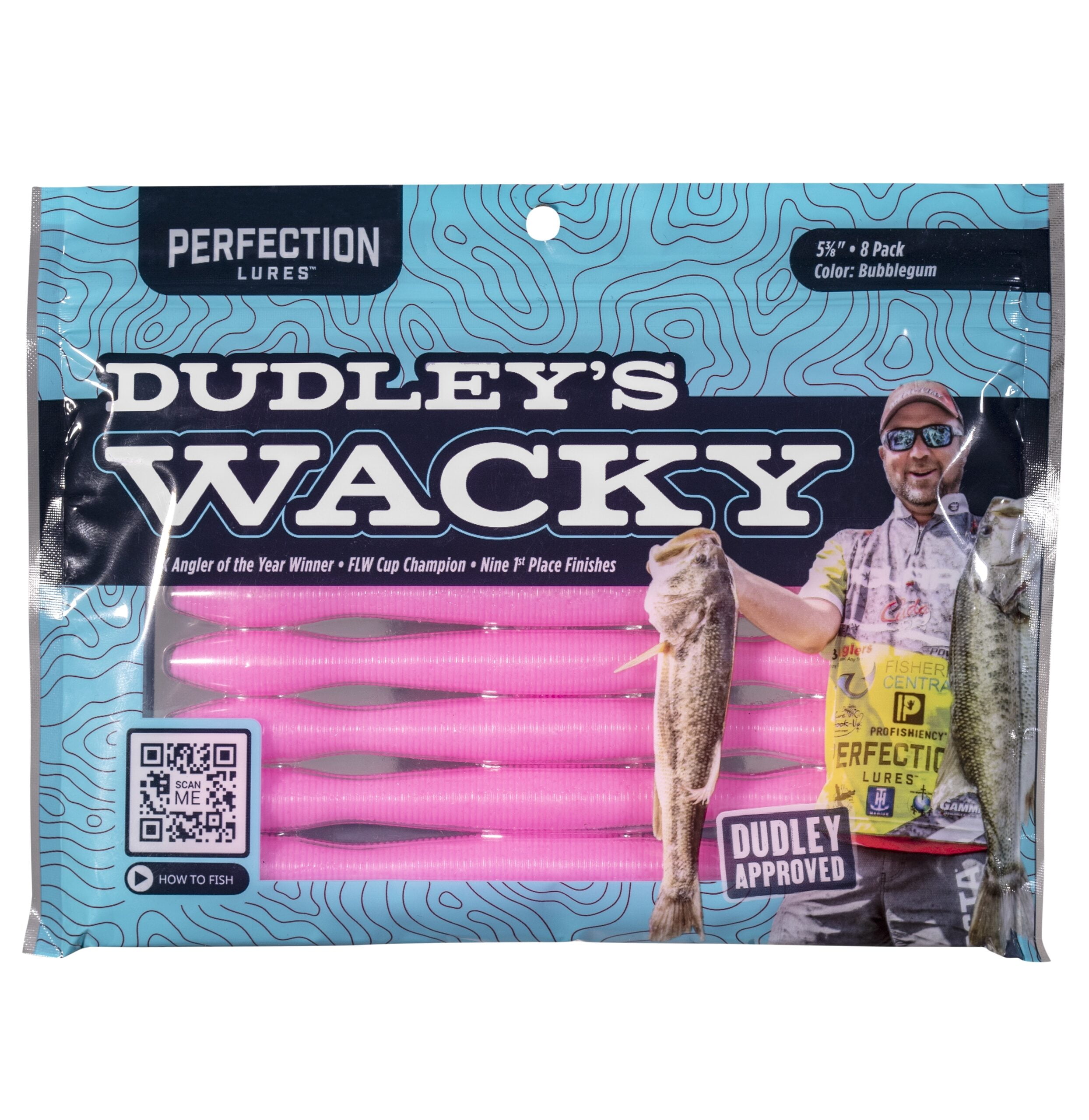 Perfection Lures Dudley Wacky Worm Bait Bags Bubble Gum Bass Trout Crappie