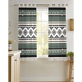 thumbnail image 4 of Sage Green Boho Sheer Curtains 45 Inch Length 2 Panels Set for Living Room/Bedroom, Vintage Ethnic Tribe Retro Abstract Art Kitchen Curtains Grommet Semi-Sheer Curtains Window Treatments 42"x45"x2, 4 of 7