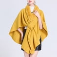thumbnail image 5 of Cape Châle Tricotée Couleur Unie, Col Faux Élégant pour Femmes, 5 of 5