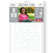 SEI 1.75-Inch Iron-on Letters, 71 Letters and Marks, Friendly Letters Flock Heat Transfers, White