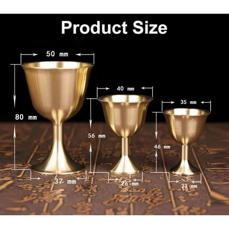 

Brass Chalice Cup Wine Goblet Brass Drinking Glasses Beverage Tumbler Cups Lamp Holder Metal Liquor Tumbler for Party Home