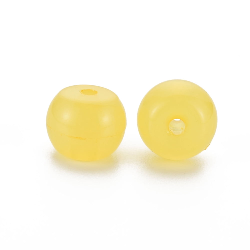 Imitation Jelly Acrylic Beads Barrel Yellow 13x10.5mm Hole: 2.5mm 375pcs/500g
