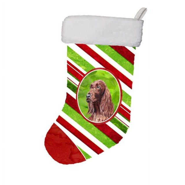 Carolines Treasures SC9608-CS 11 x 8 Po. Bas de Noël Canne de Bonbon Irish Setter