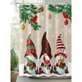 thumbnail image 2 of Fsddascl Christmas Gnomes Shower Curtain Set - 48" x 72" Washable Bathtub Curtain with 12 Hooks, Brow Pine Branches Cardinal Birds Waterproof Fabric Stall Shower Curtains for Bathroom/Bathtub Décor, 2 of 6