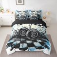 thumbnail image 2 of Feelyou Vintage Checkered Flag Twin Bedding Sets 7-Piece, Modern Sports Car Bedding Comforter Set, Teen Boy Girl Kid Reversible Sheet Sets, Lightweight Room Decor, 2 of 7