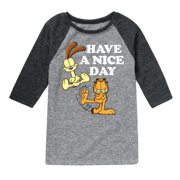 Garfield - Have A Nice Day - Toddler And Youth Raglan Graphic T-Shirt