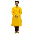 thumbnail image 2 of Atasi Ensemble Kurta Pyjama Jaune Ethnique pour Homme Chemise de Designer Bollywood - X-Grand, 2 of 6