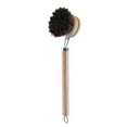thumbnail image 2 of 7.3Inch Bamboos Dishs Brush with Handle,Pures Natural Pots Brush,All Purpose Kitchen Scrubbers,Replaceable Brush Head Natural Soft Horsehair,Easys to Use,for Dishes Vegetable, Pots and Pans, 2 of 6