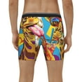 thumbnail image 4 of Cauagu Colorful Giraffes with Drinks Print Men's Boxer Briefs, Funny & Cute Underwear Elastic Waistband Briefs Ideal Gift for Men,1-Pack, 4 of 7