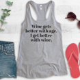 thumbnail image 2 of Wine Gets Better With Age, I Get Better With Wine Tank Top, Ladies Racerback Tank, Cute Wine Alcohol Tank, Heather Gray, Small, 2 of 3