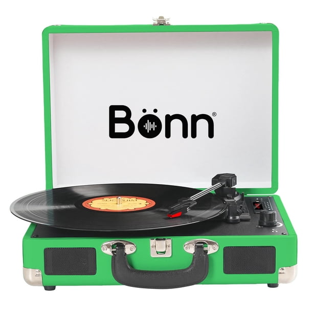 Tocadiscos Bluetooth Tipo Maletín Portátil Bonn verde