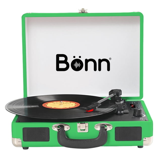 Tocadiscos Bluetooth Tipo Maletín Portátil Bonn verde
