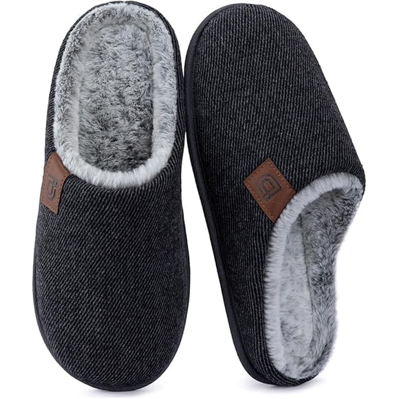 Pantufla ULTRAIDEAS de punto gris oscuro Talla 27‑28 cm