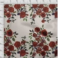 thumbnail image 3 of oneOone Cotton Poplin Dark Red Fabric Leaves & Rose Floral Sewing Material Print Fabric By The Yard 42 Inch Wide, 3 of 4