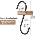 thumbnail image 5 of Genreen 30 Pack Black S Hooks, 3.7" Heavy Duty Steel S-Shaped Hangers for Kitchen Pots, Pans, Closet Jeans, Plants, & Towels - Fits Rods Under 1 Inch, 5 of 7