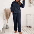 thumbnail image 5 of Women's Two Piece Trousers Of Pure Color Long Sleeve Winter Sweater Knitting Set Formal Pants Women Petite Women Winter Apparel Dressy Wedding Pant Suits Two Piece Pants Outfits Pencil Pant Suit for, 5 of 8