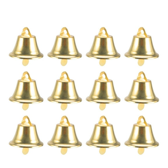 100pcs Mini Christmas Bells Ornaments 16mm Handmade Decorative Hanging Pendants for Holiday Tree Decor Supplies