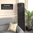 thumbnail image 5 of Red Lantern 5 1/2 ft. Tall Fiber Weave Room Divider - Black - 4 Panel, 5 of 6