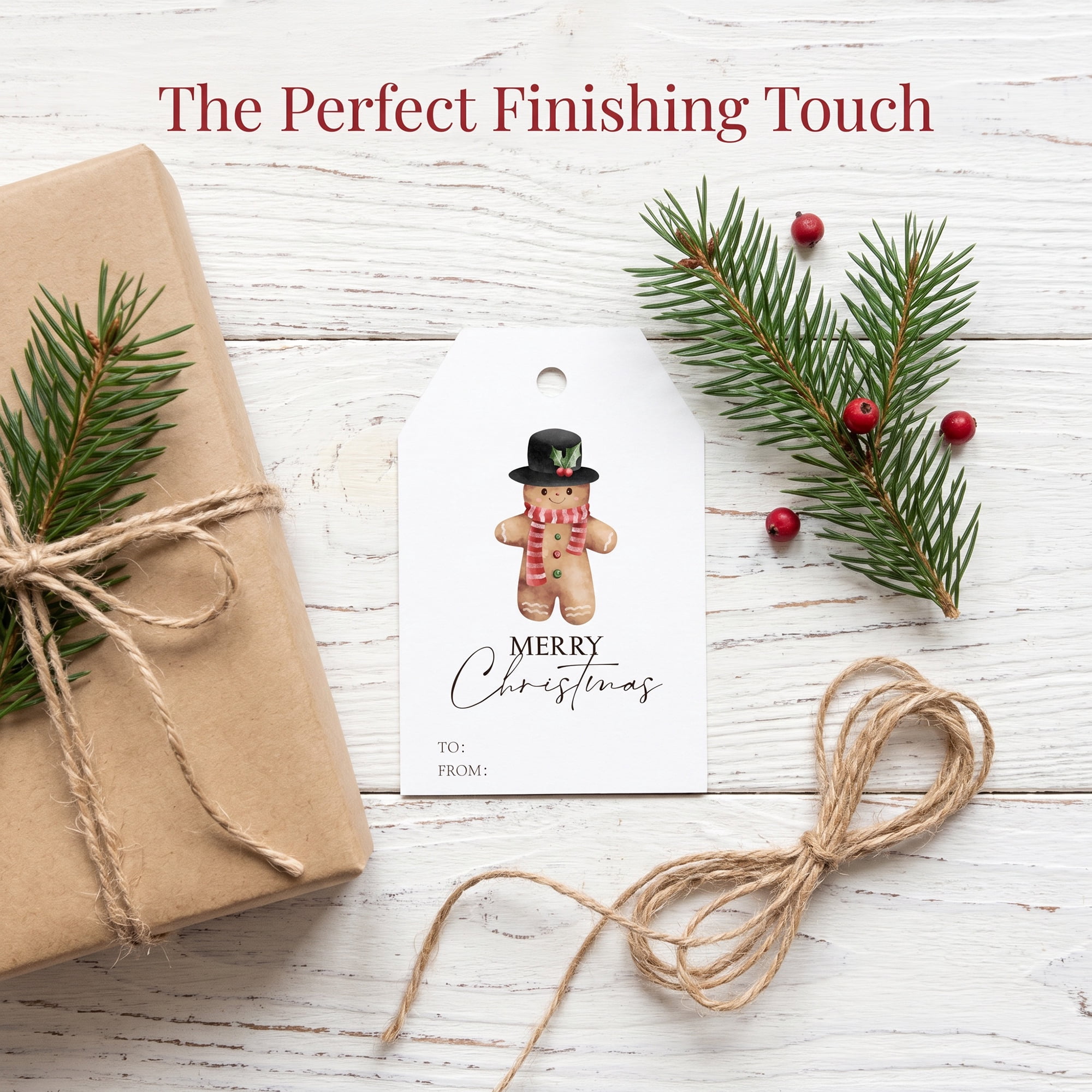 Unique Bargains 100Pcs Thick Gift Wrapping Tags with Twine Bear Pattern 2" x 3.1"