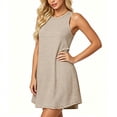 thumbnail image 6 of Tsivenald Casual Summer Dresses for Women Sleeveless Crew Neck Striped Mini Dress with Side Pockets Loose Swing Tunic Dress, 6 of 6