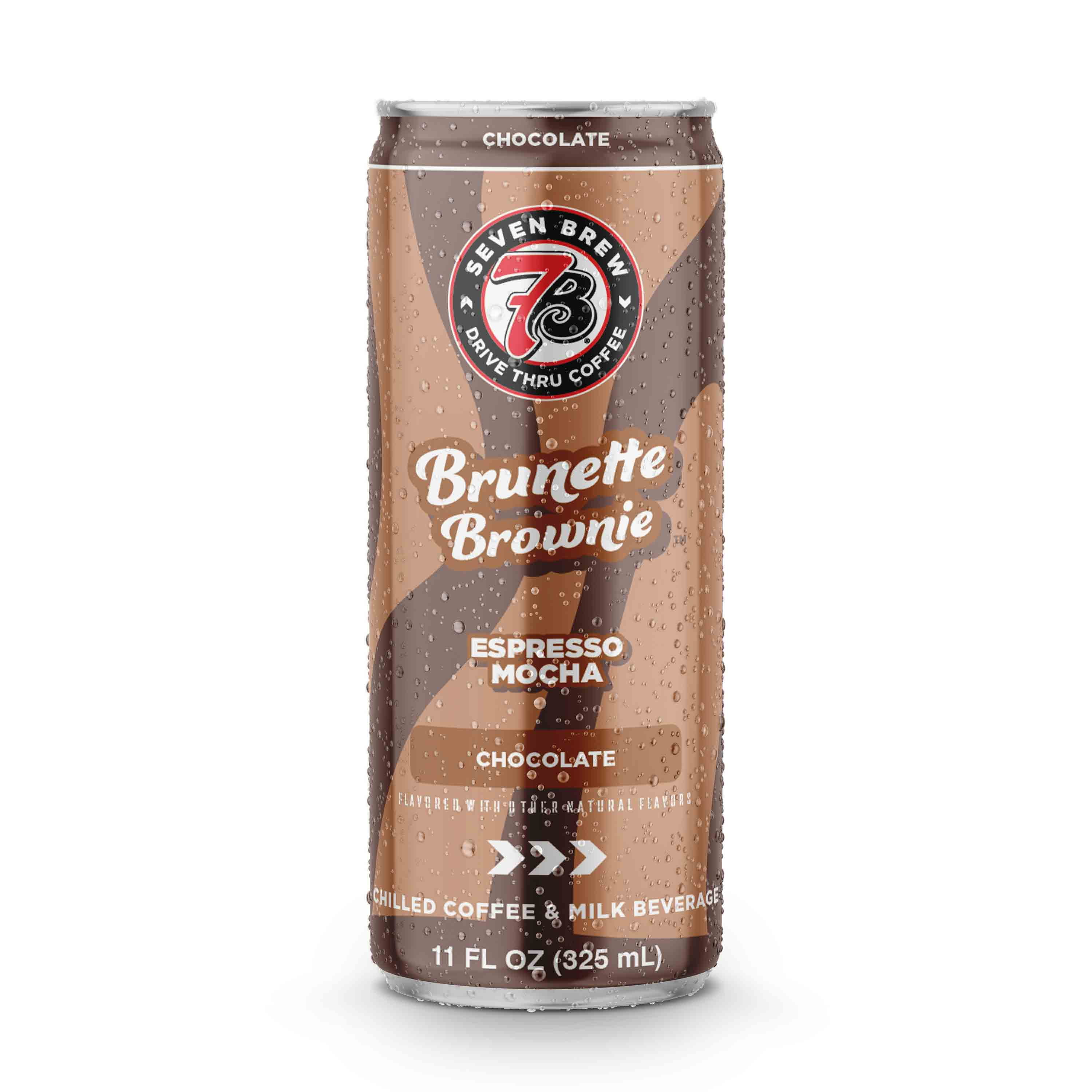 (4 pack) 7 Brew Brunette Brownie Chilled Espresso Mocha Ready to Drink Coffee, 11 fl oz Can