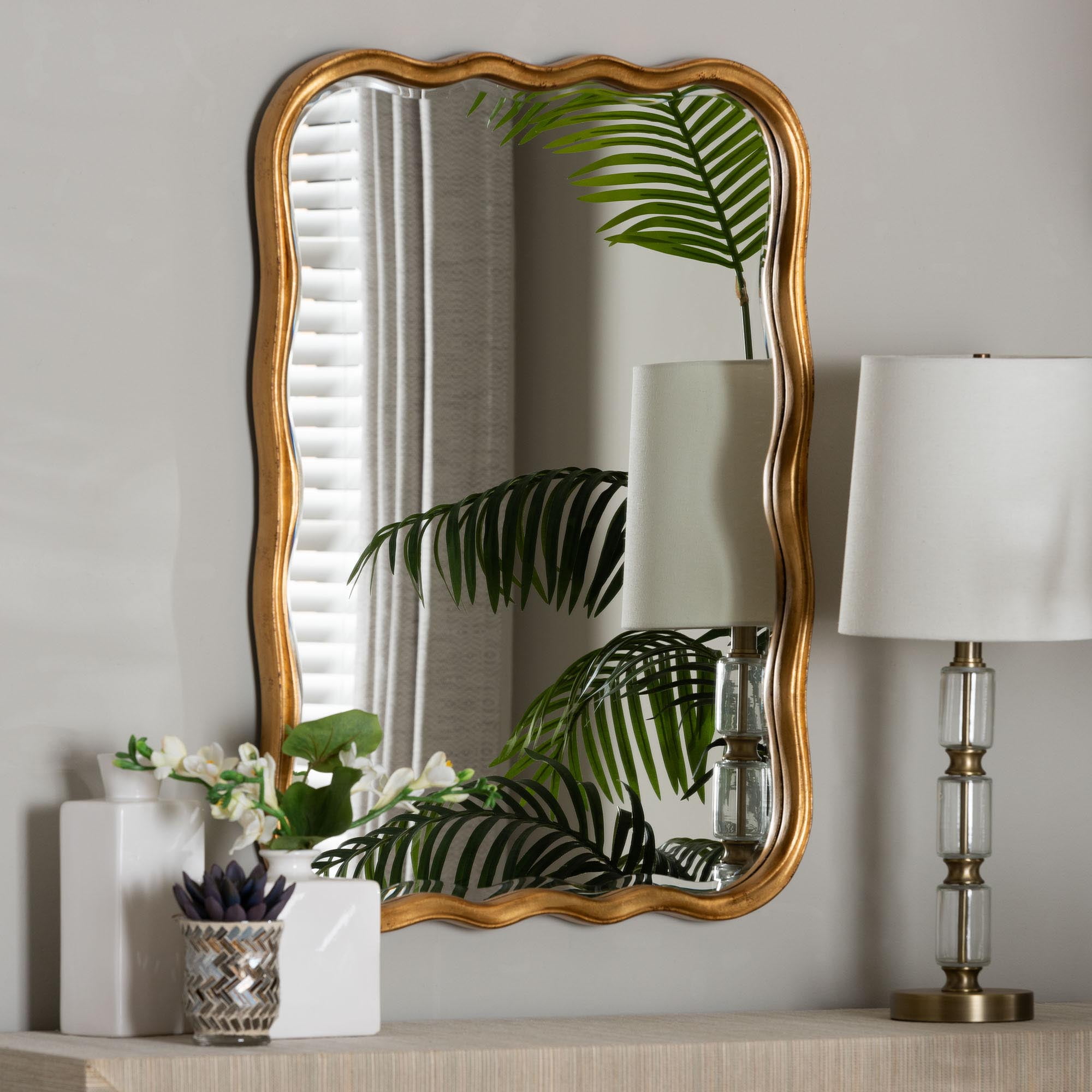 Baxton Studio Fredrika Vintage Mirror, Antique Goldleaf
