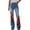 Red, variant on TSADFHJI Knit Skirts for Women Set Womens Casual Printed Pattern Loose Flared Hem Jeans Stretch Flared Bottoms Pants S Red
