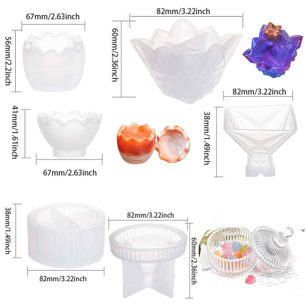 1 Set Silicone Storage Box Molds Resin Casting Molds For UV Resin Epoxy Resin Measuring Cup and Pipettes Dropper White 67x41mm 67x56mm