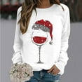 thumbnail image 2 of Fiaer Crewneck Sweatshirts Ugly Christmas Women Funny Oversized Long Sleeve Xmas Red Wine Glass Pullover Loose Fit Trendy Tops Mint Green XXXXXL, 2 of 4