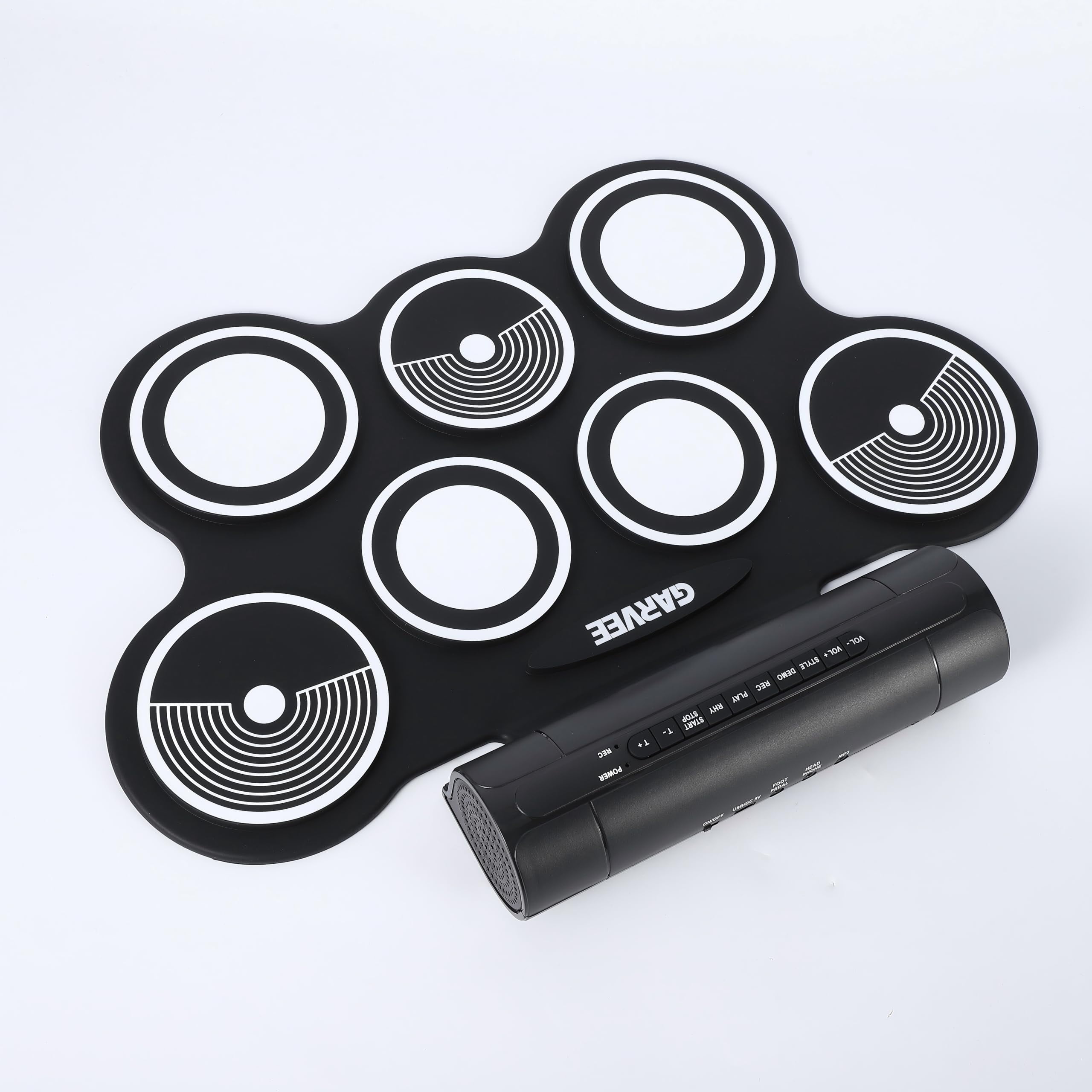 Electronic Drum Set with 9 Pads, Portable Roll-Up Drum Kit with Built-in Speaker, Headphone Jack, Pedals & Sticks, Recording Function, Best Holiday Gift For Music Lover