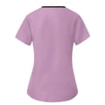 thumbnail image 4 of RongHuan Womens Scrubs Set 2 Piece Short Sleeve V Neck Tops Elastic Waist Pants Sets Nurse Uniform Workwear, 4 of 8