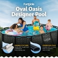thumbnail image 4 of Funsicle 9'10" Oasis Designer Above Ground Pool with Pump, Oval Frame, Dark Herringbone, 4 of 6