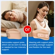 Velpeau Neck Brace for Neck Pain and Support -Soft Cervical Collar for Sleeping, Snoozing, Sleeping Upright, Anti-Snoring, Sleep Apnea for Women & Men (Dual-use, Khaki, Medium, 3″)