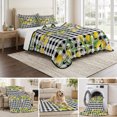 thumbnail image 6 of Queen Quilt Set 90''x96'', Lemon Lightweight Bedspread Coverlet Set with 2 Pillow Shams, Farmhouse Summer Botanical Fruit Black White Plaid Breathable All Season Quilt Bedding for Bedroom/Guest Room, 6 of 9