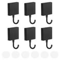 thumbnail image 1 of Ganchos adhesivos Uxcell, paquete de 6, ganchos adhesivos para pared, ganchos cuadrados para toallas, negro, 1 of 7
