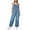 Blue, variant on CAIXIA Jean Overalls for Women Straight Leg Wash Stitch Detail Stretchy Casual Denim Jumpsuits with Pockets,Blue