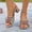 Khaki, variant on absuyy Womens Flocked Mule Sandals Block Heel Open Toe Slip-On Comfortable Casual Bow Detail Braided Trim Black,Size 5.5