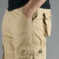 thumbnail image 6 of MIUOWANP Summer Men's Cotton Loose Fit Cargo Shorts with Multi Pocket Solid Color Outdoor Sport Versatile Half Pants Size L(6)Khaki, 6 of 9