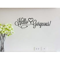 Hello Gorgeous 23 X 7 Vinyl Wall Quote Decal Sticker Cute Girl Smile Hepburn Wall Art Decor Motivational Inspirational Lettering