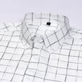 thumbnail image 3 of XuJwPNcy Men Long Sleeve Shirt Fashion Striped Collar Dress Tops Button down Work Casual Shirts(White,X-Small), 3 of 5