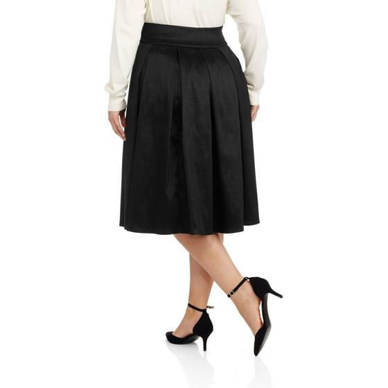 Women's Plus Taffeta Midi Skirt - Walmart.com