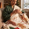 thumbnail image 6 of Fegute Christmas Flannel Throw Blanket Soft Cozy Festive Design for Living Room Couch Bed Perfect for Holiday Decor Gift 150*125cm, 6 of 7