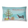 thumbnail image 1 of Carolines Treasures BB2998PW1216 Siberian Husky Merry Christmas Tree Canvas Fabric Decorative Pillow, 1 of 3