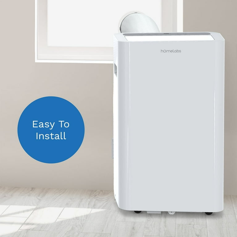 hOmelabs Portable Air Conditioner 14000 BTU Cools Rooms up to 600 Sq. Ft. Quiet AC Unit with Wheels Washable Filter and Remote Control New DOE