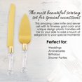 thumbnail image 4 of Homi Styles Wedding Cake Knife and Server Set | Plastic Faux Crystal Handles & 420 Stainless Steel Titanium Gold Plated Blades, 4 of 8