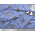 thumbnail image 3 of Soimoi Blue Rayon Fabric Floral Wreath Geometric Fabric Prints By Yard 58 Inch Wide, 3 of 3
