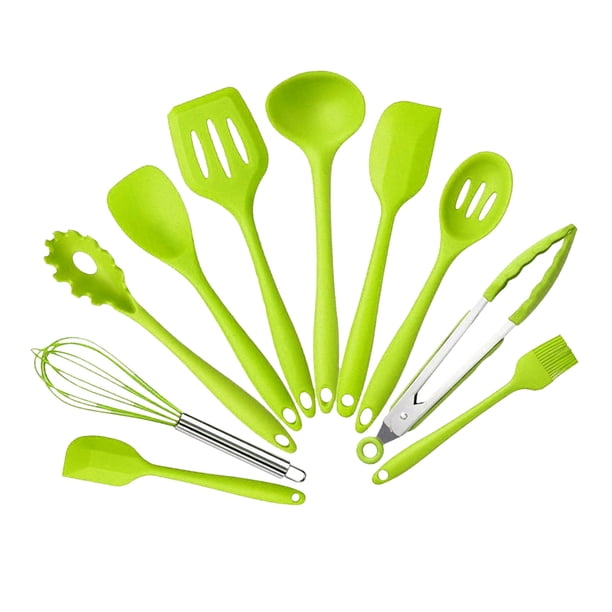 Utensilios de cocina Macarena Juego de 10 Espátulas Pinzas Verde