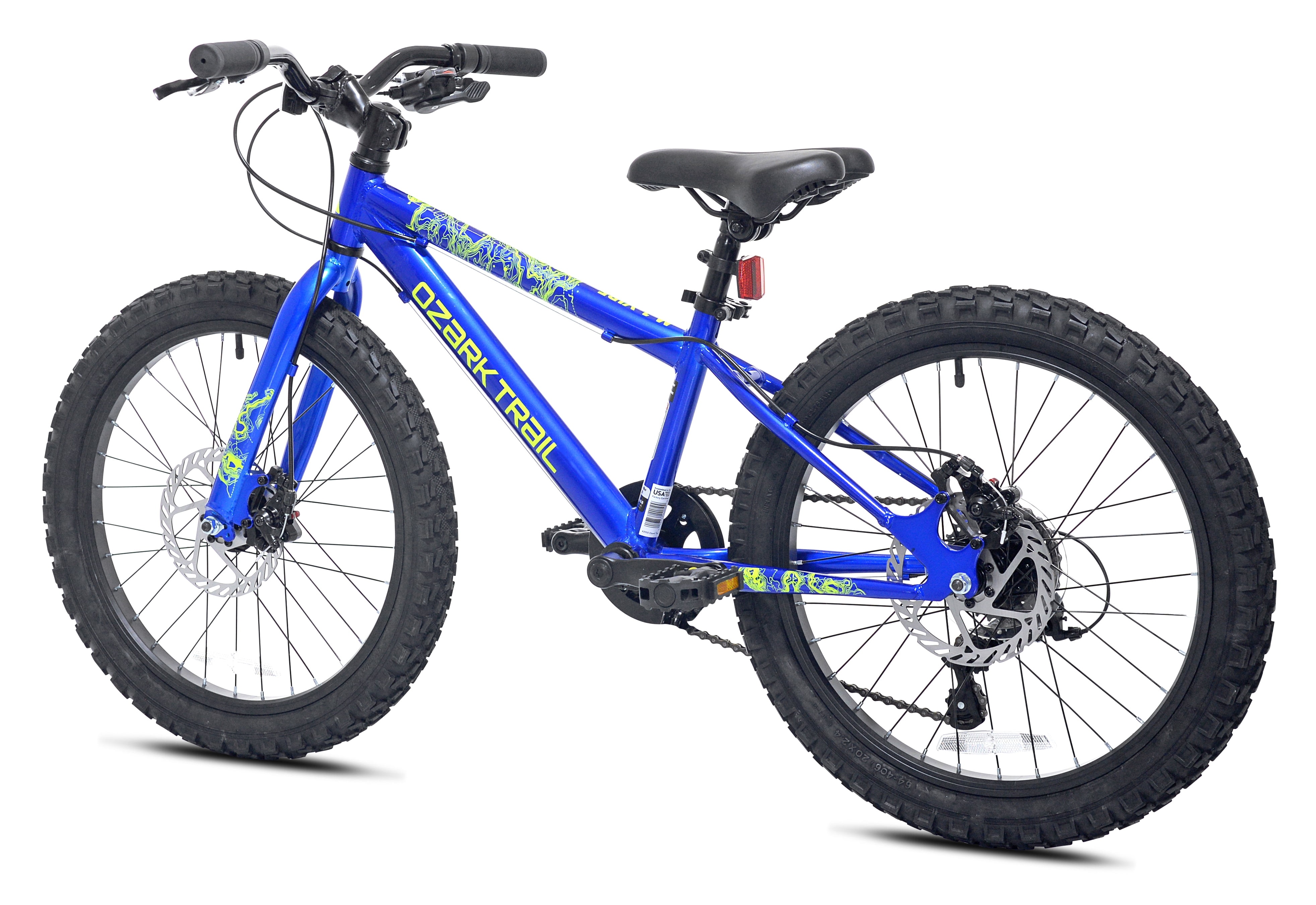 20" Ozark Trail Mountain Bicycle, 7 Speed, Fits Riders 3'11"-4'4", Child, Unisex, Blue